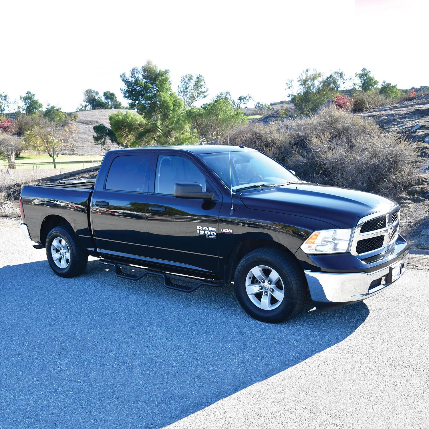 Ram 1500 2009-2024 & Ram 2500/3500 2010-2026, Westin Outlaw Drop Nerf Step Bars, Crew Cab, Textured Black, view 10