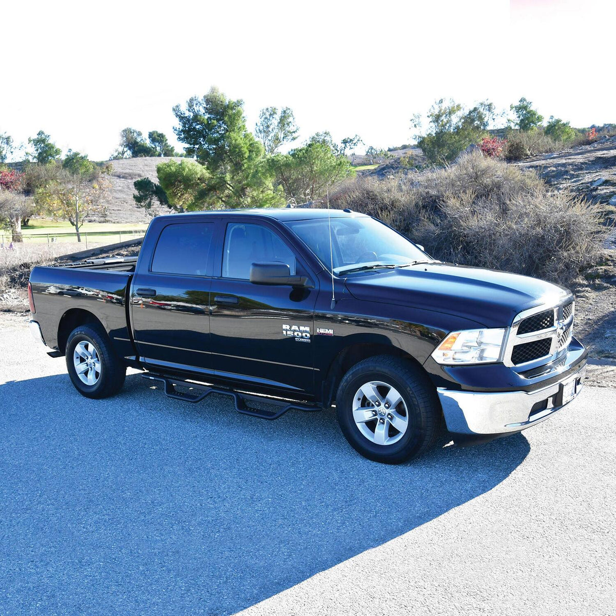 Ram 1500 2009-2024 & Ram 2500/3500 2010-2026, Westin Outlaw Drop Nerf Step Bars, Crew Cab, Textured Black, view 10