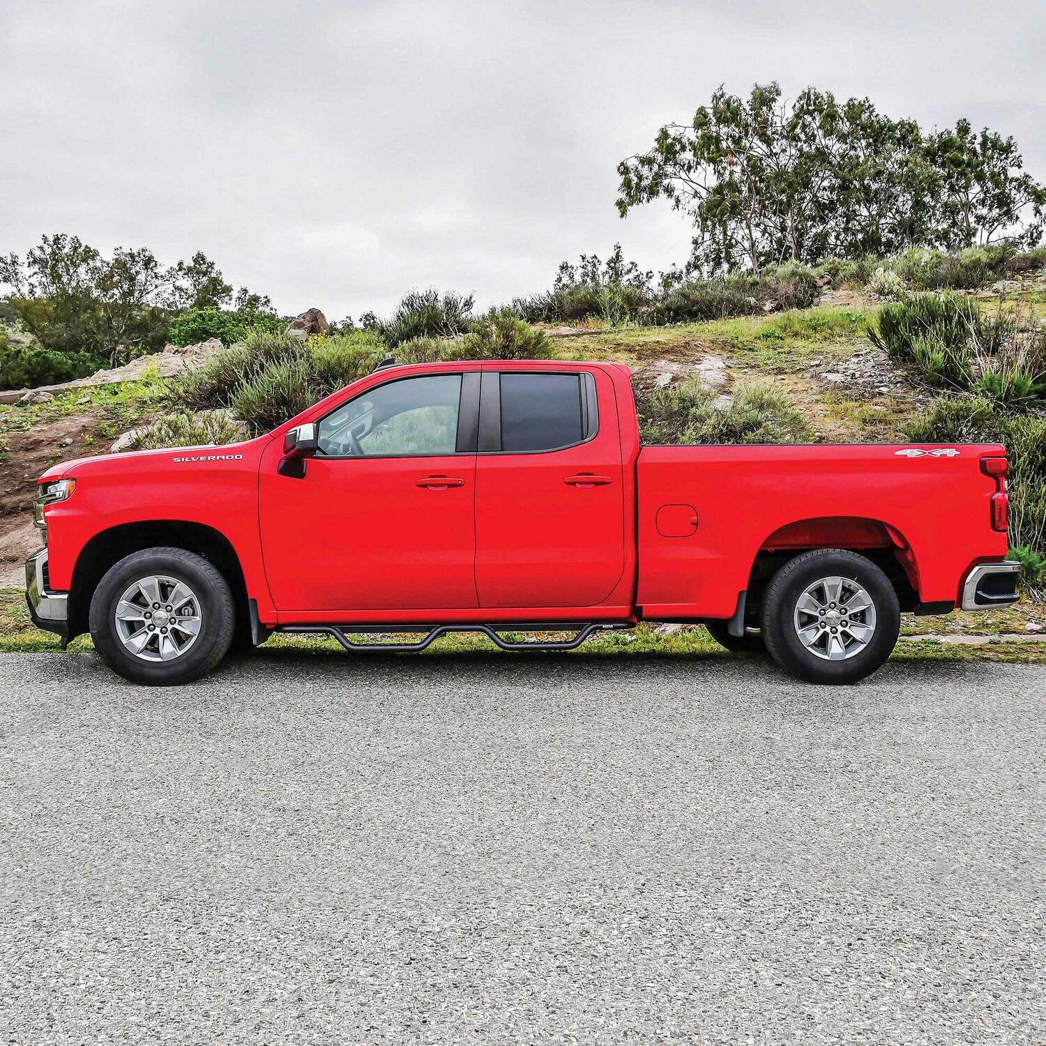 Chevrolet Silverado & GMC Sierra 2014-2019, Westin Outlaw Drop Nerf Step Bars, Extended Cab, Textured Black, view 12