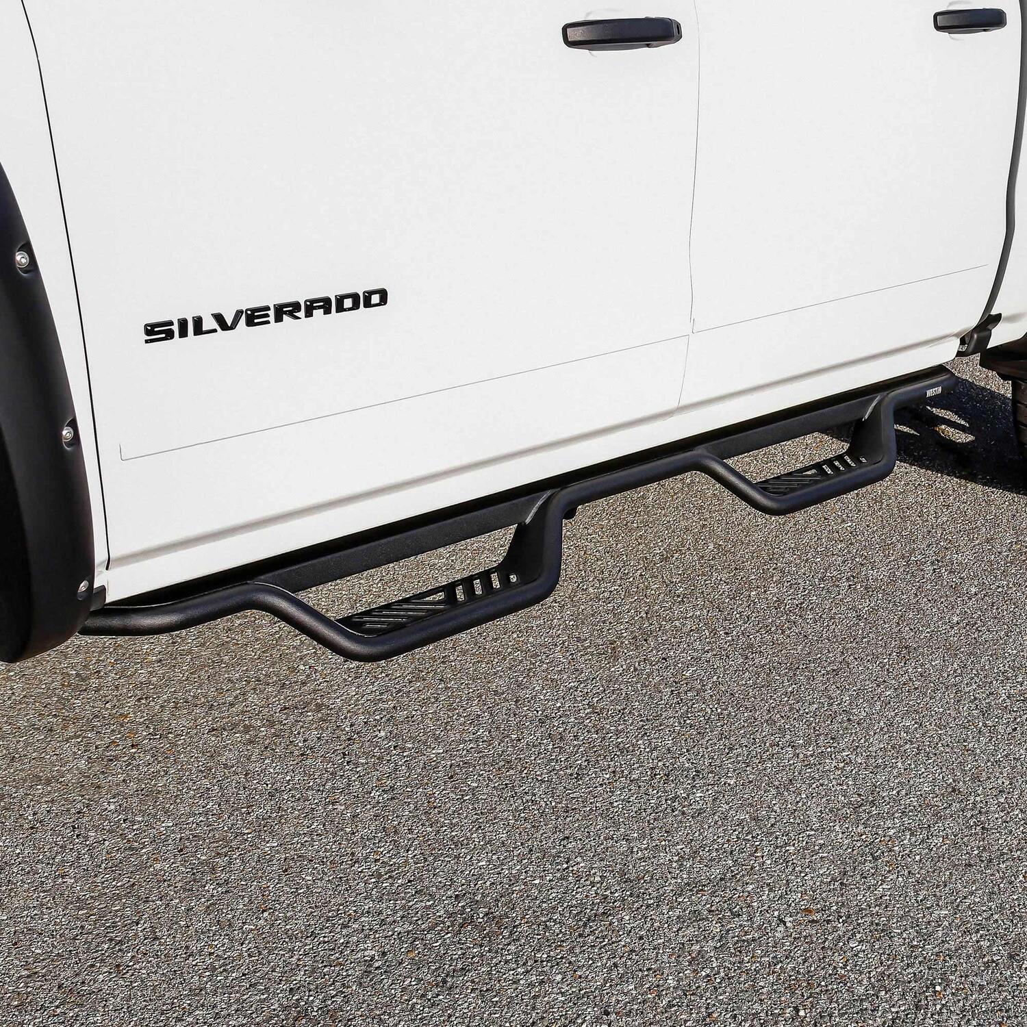 Chevrolet Silverado & GMC Sierra 2014-2019, Westin Outlaw Drop Nerf Step Bars, Crew Cab, Textured Black, view 7