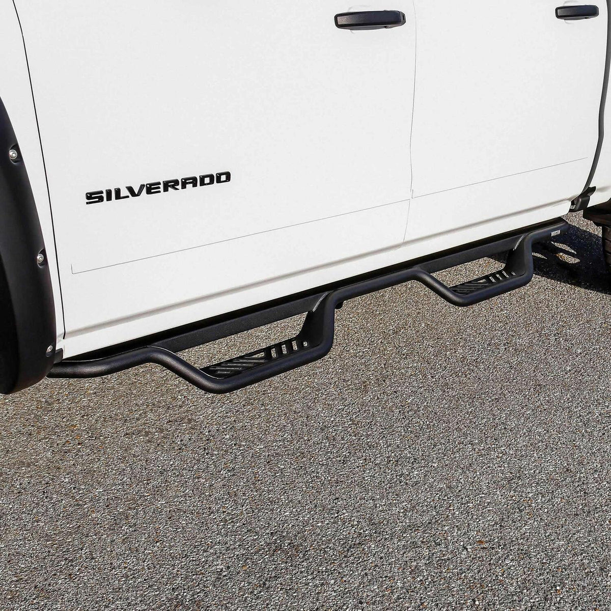 Chevrolet Silverado & GMC Sierra 2014-2019, Westin Outlaw Drop Nerf Step Bars, Crew Cab, Textured Black, view 7