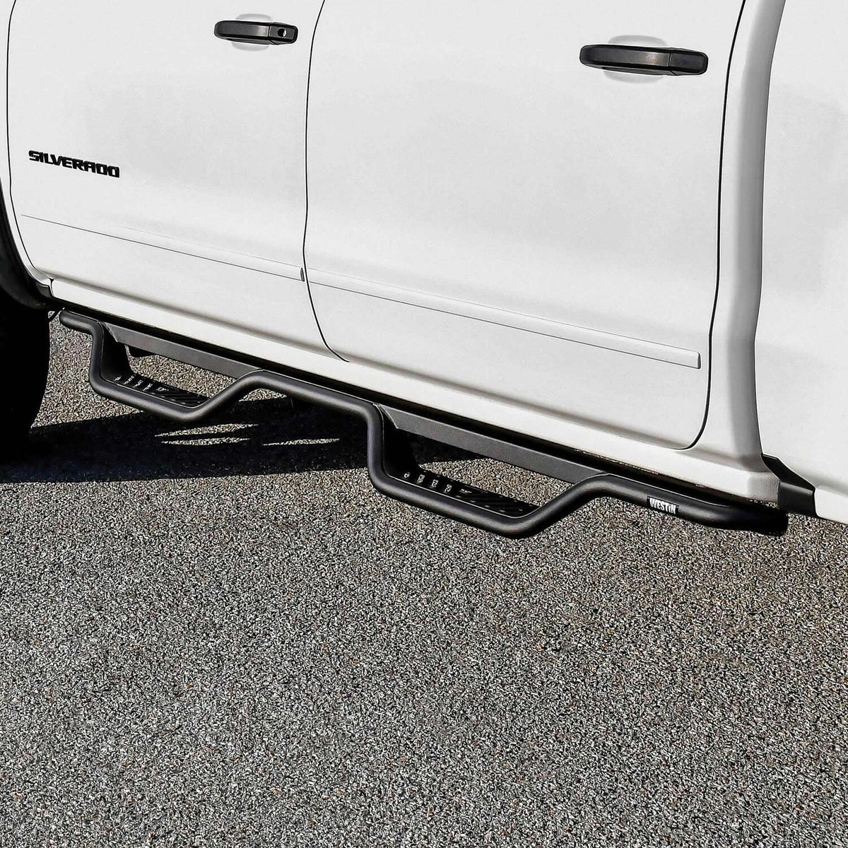 Chevrolet Silverado & GMC Sierra 2014-2019, Westin Outlaw Drop Nerf Step Bars, Crew Cab, Textured Black, view 8