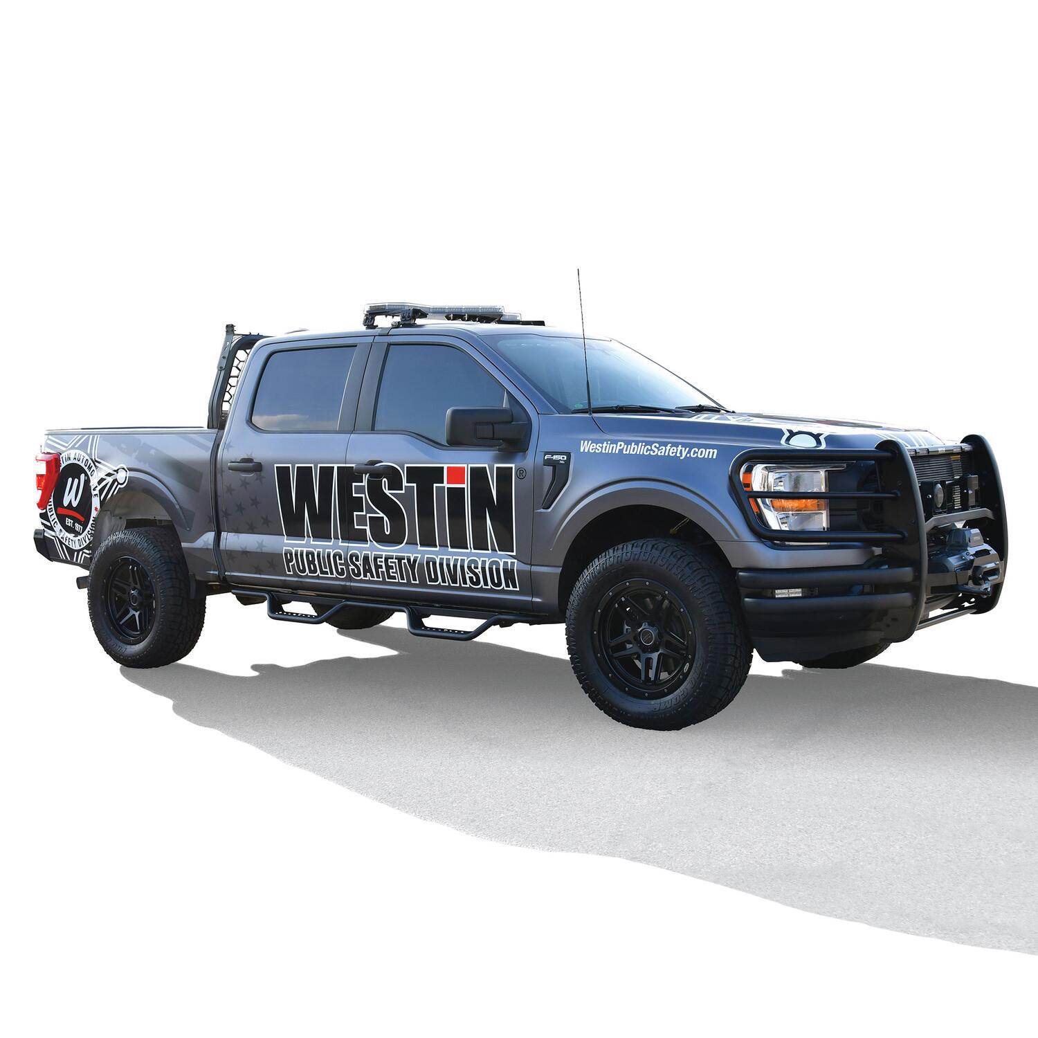 Ford F-150 2015-2026 & F-150 Lightning 2022-2025 & Super Duty 2017-2026 Crew Cab, Westin Outlaw Drop Nerf Step Bars, Textured Black, view 7