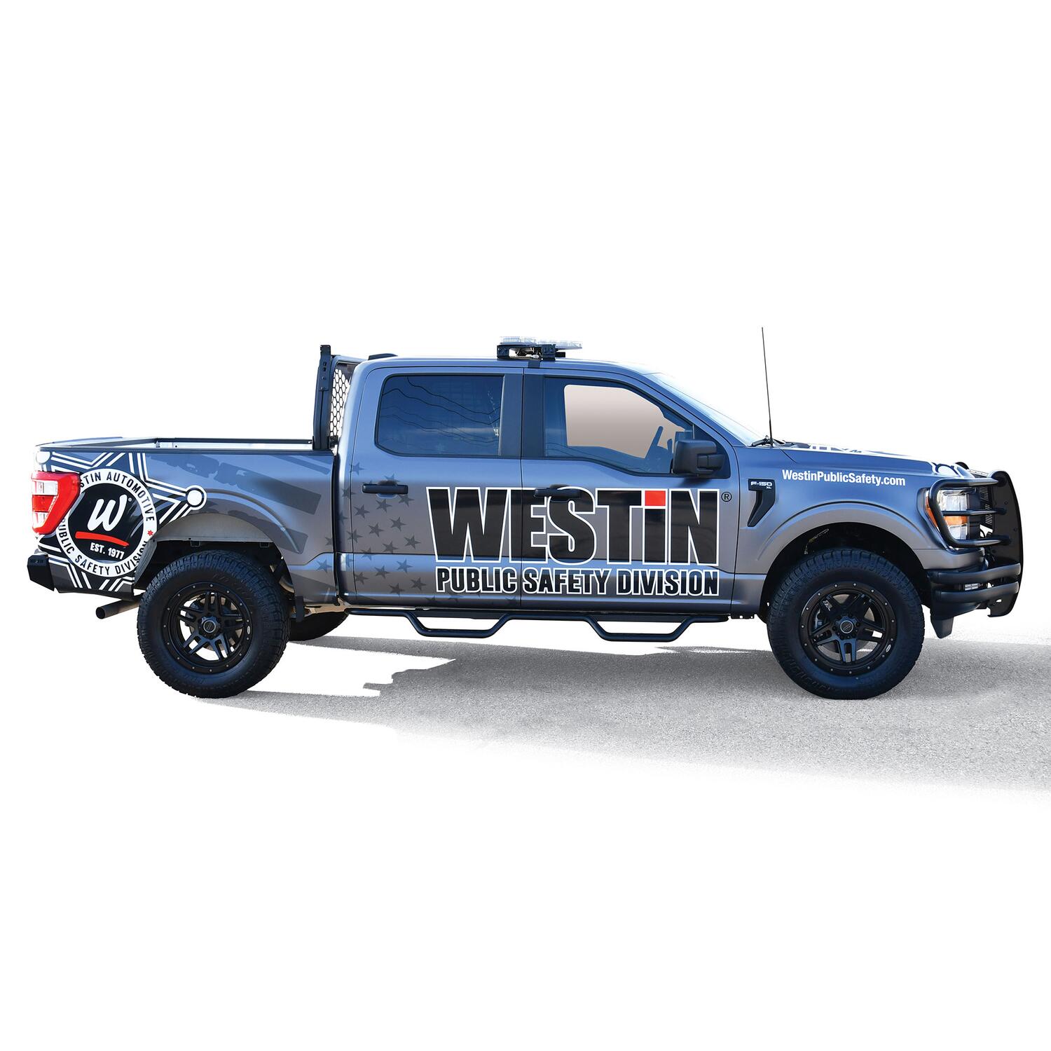 Ford F-150 2015-2026 & F-150 Lightning 2022-2025 & Super Duty 2017-2026 Crew Cab, Westin Outlaw Drop Nerf Step Bars, Textured Black, view 8