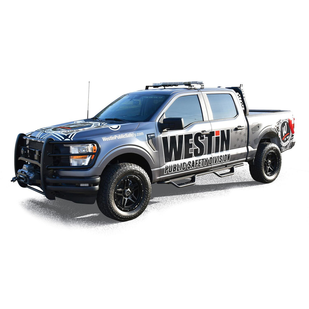 Ford F-150 2015-2026 & F-150 Lightning 2022-2025 & Super Duty 2017-2026 Crew Cab, Westin Outlaw Drop Nerf Step Bars, Textured Black, view 9