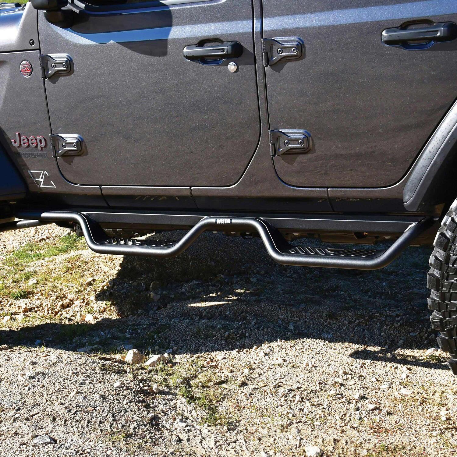 Jeep Wrangler JL 2018-2026 4-Door, Westin Outlaw Drop Nerf Step Bars, Textured Black, view 11