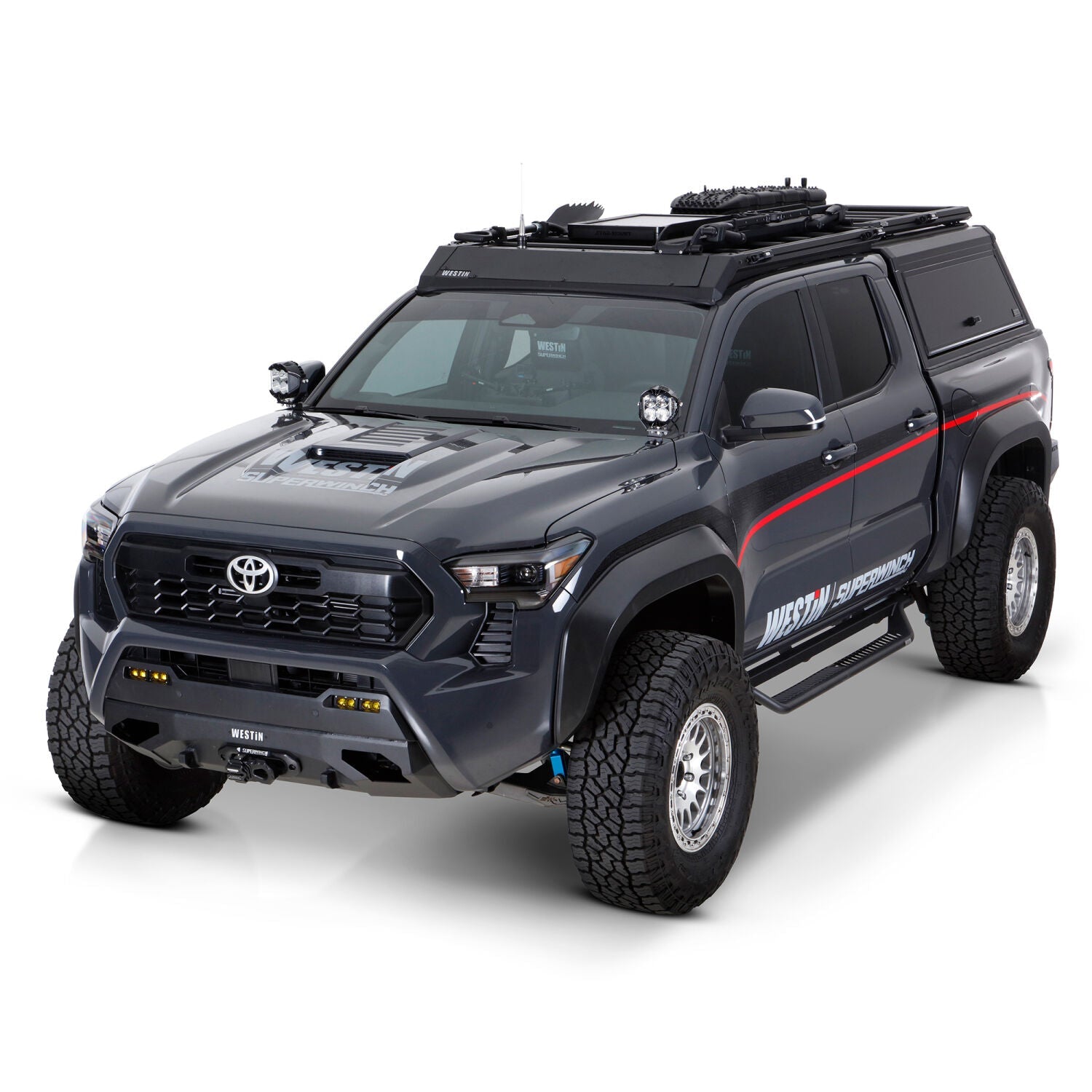 Toyota Tacoma 4th Gen 2024-2026, Westin Outlaw Drop Running Boards, Crew Cab, Textured Black, view 6