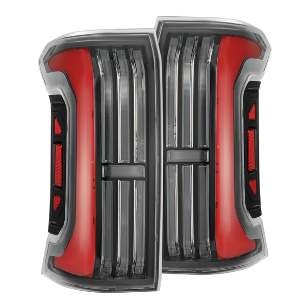 24-25 Toyota Tacoma AlphaRex NOVA-Series Prismatic LED Tail Lights Black-Red