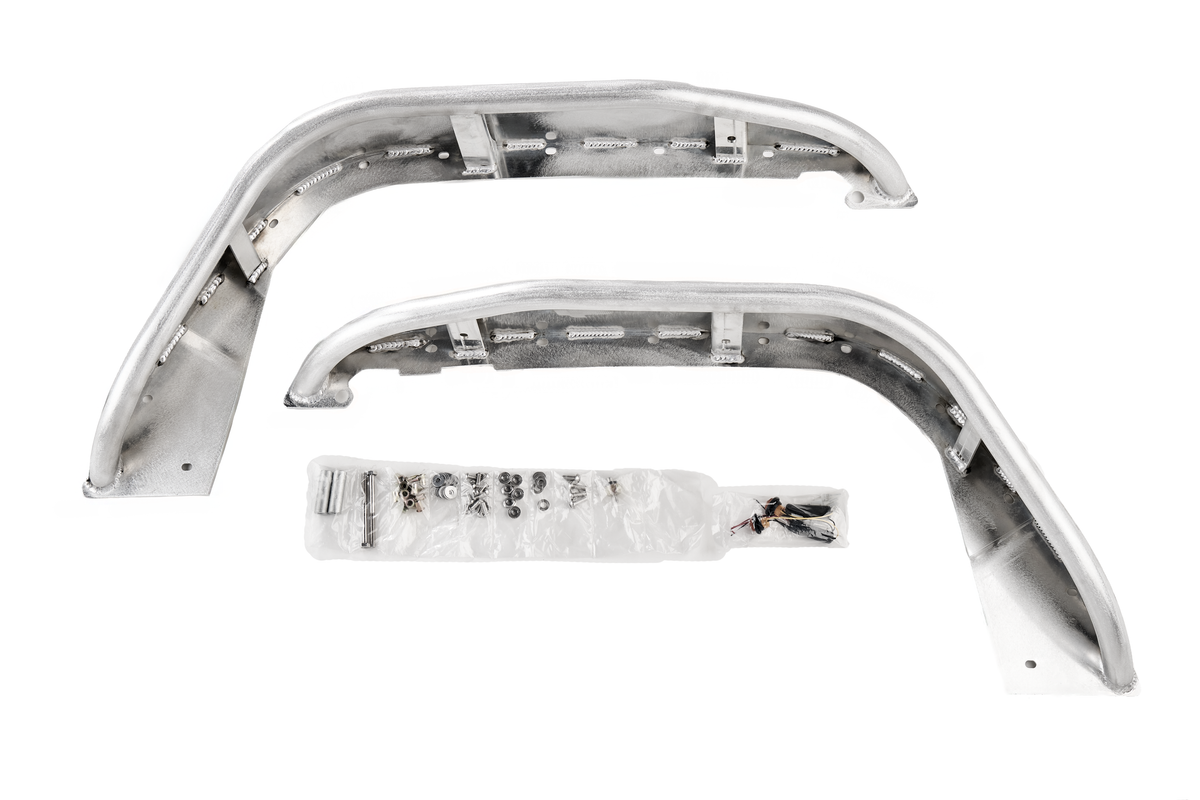 Jeep Wrangler JL 2018-2026, Combat Off Road Full Assault Aluminum Fender Kit, Front, Raw, view 3