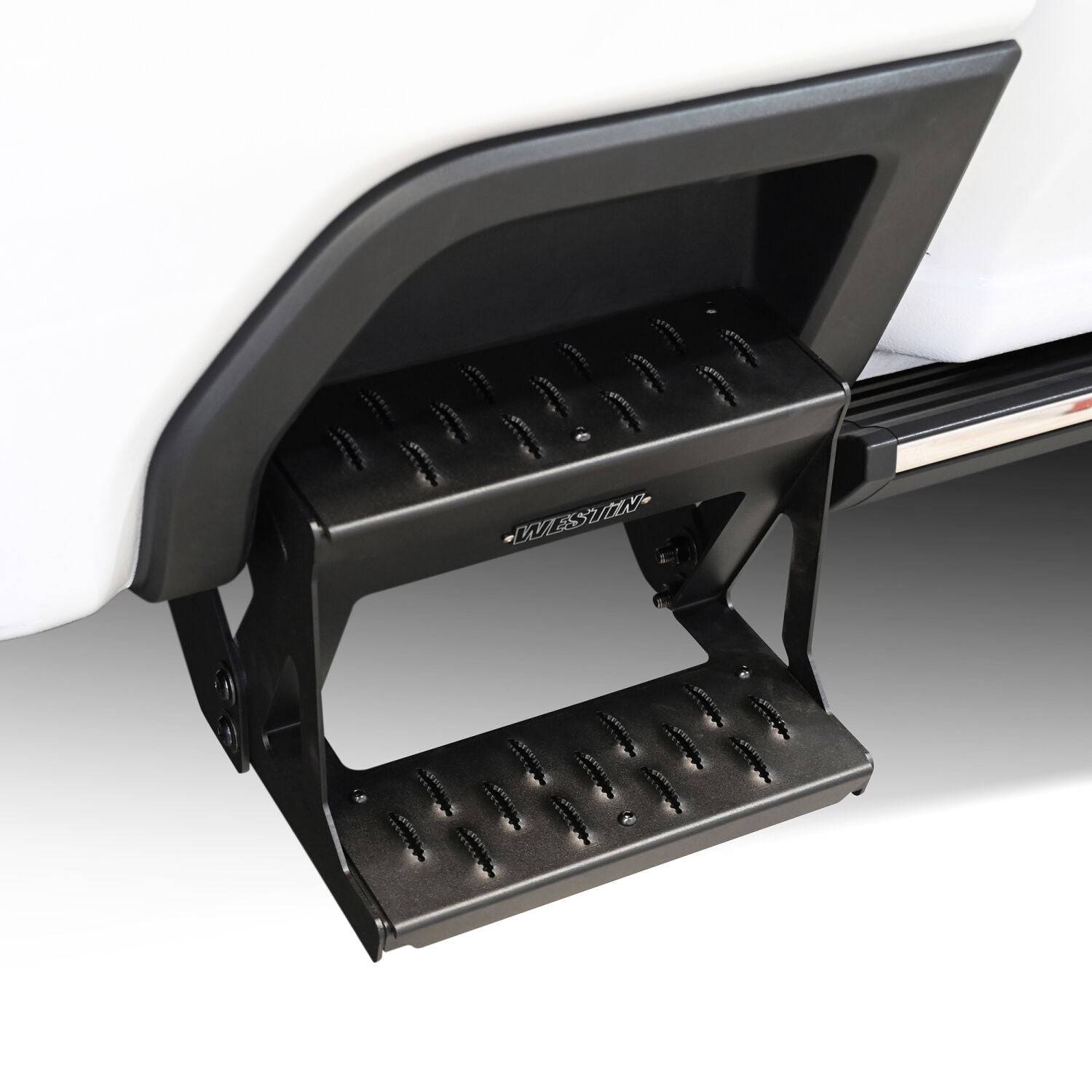 Chevrolet Silverado & GMC Sierra 2500 HD/3500 HD 2024-2026, Westin Grate Side Bed Step, Textured Black, view 9