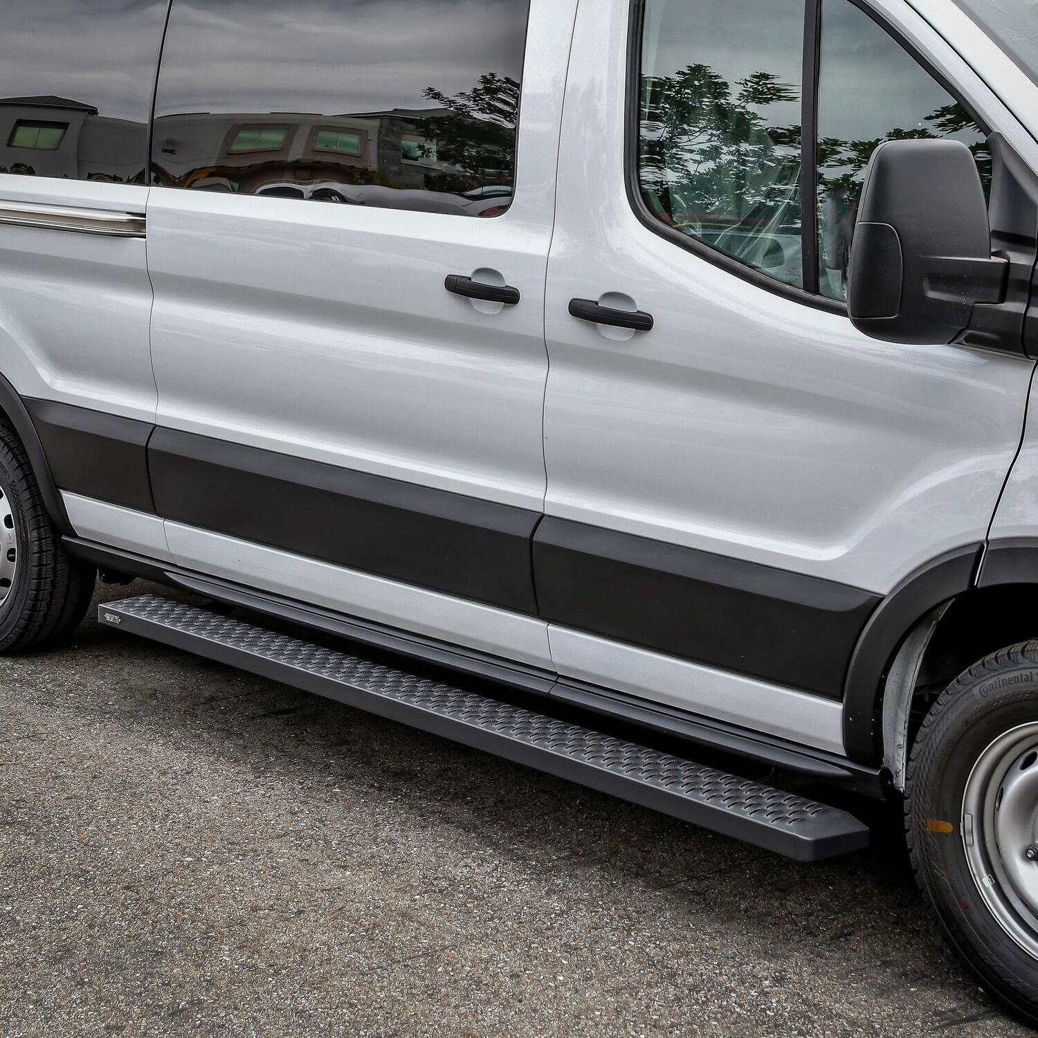 Ford Transit 2015-2026, Westin Grate Steps Running Boards, 46in Driver Side and 97in Passenger Side, Textured Black, view 6