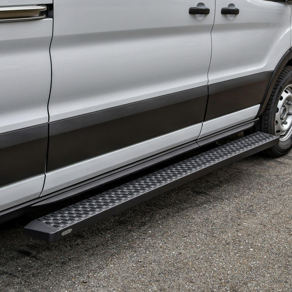 Ford Transit 2015-2026, Westin Grate Steps Running Boards, 46in Driver Side and 97in Passenger Side, Textured Black, view 7