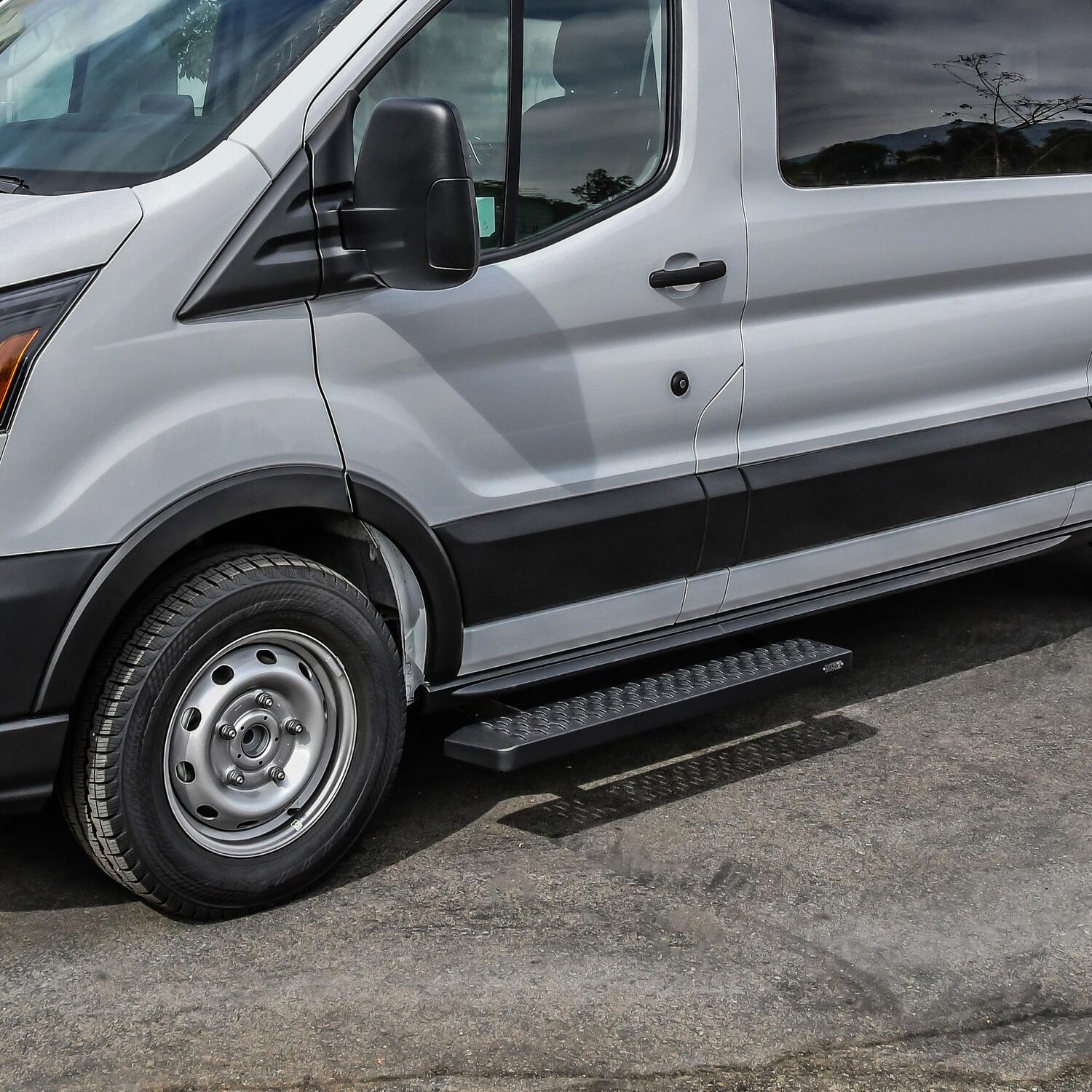 Ford Transit 2015-2026, Westin Grate Steps Running Boards, 46in Driver Side and 97in Passenger Side, Textured Black, view 10