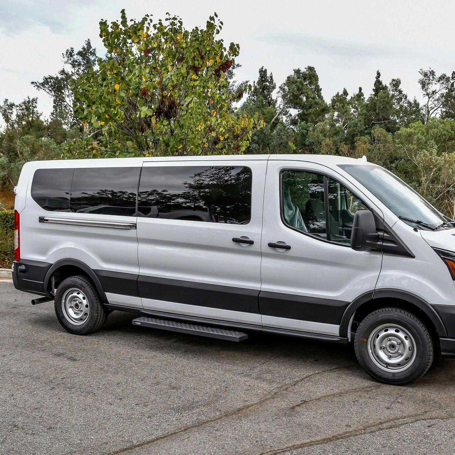 Ford Transit 2015-2026, Westin Grate Steps Running Boards, Single 54in Passenger Sliding Door, Textured Black, view 8
