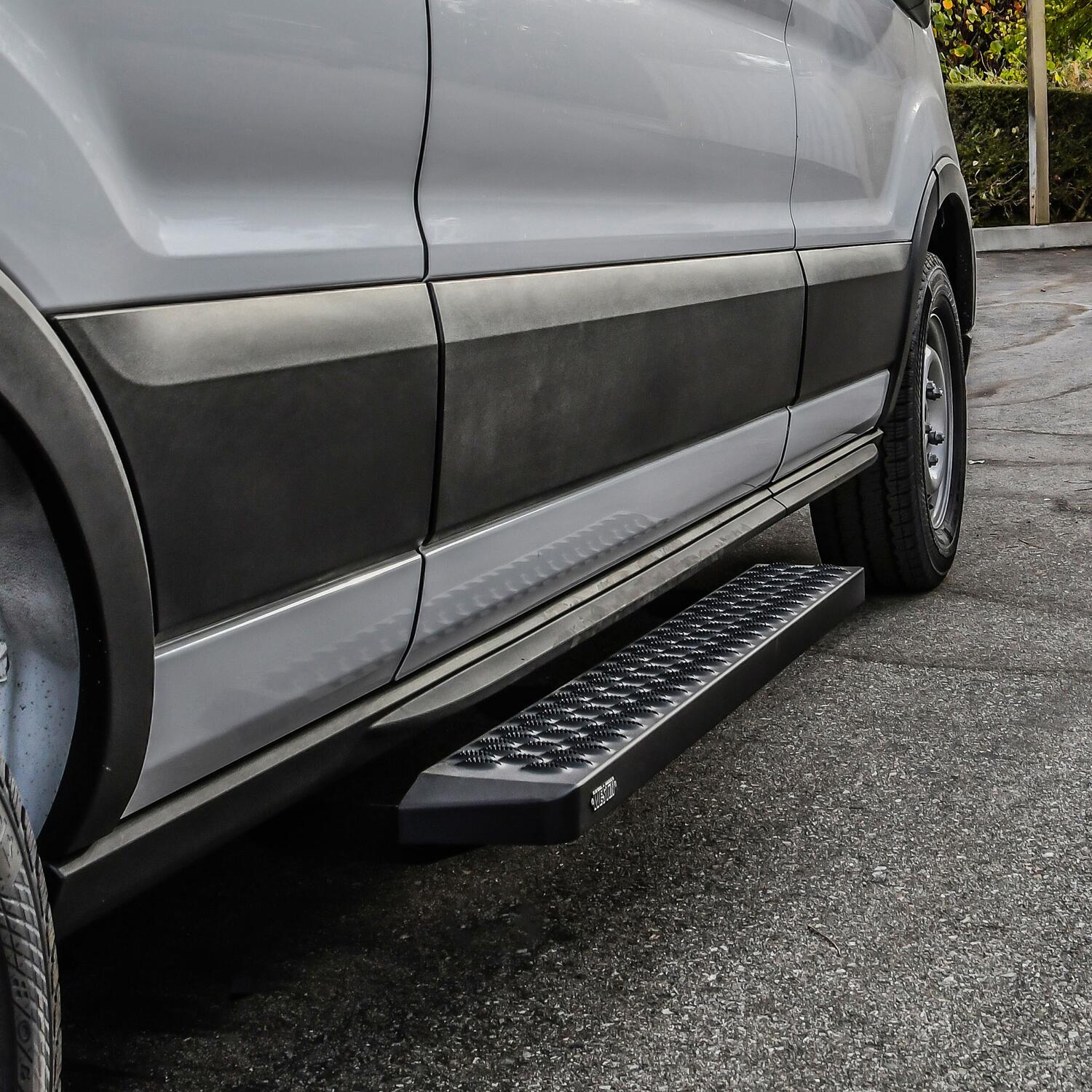 Ford Transit 2015-2026, Westin Grate Steps Running Boards, Single 54in Passenger Sliding Door, Textured Black, view 7