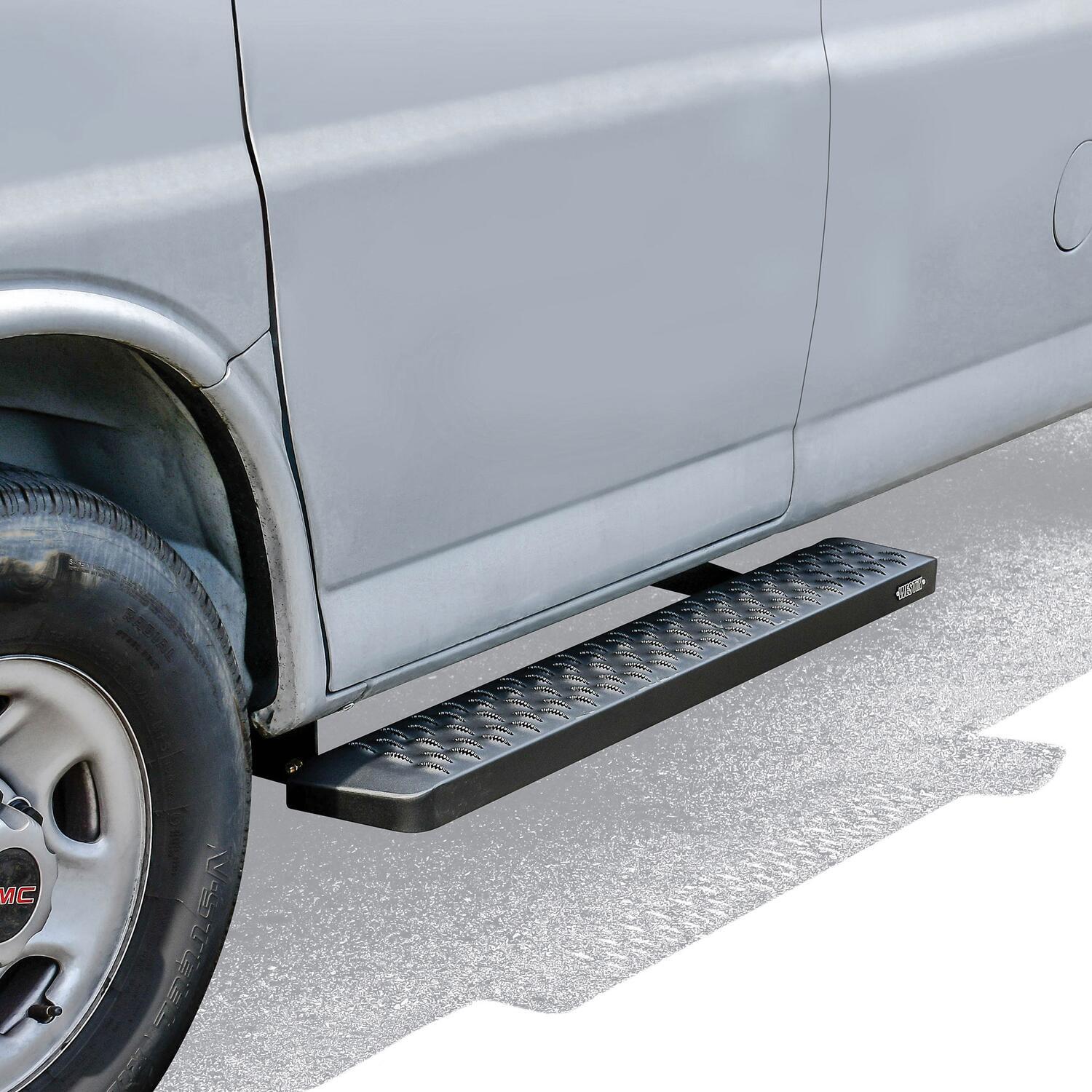 Chevrolet Express/GMC Savana/Ford Transit/Sprinter/Ram ProMaster, Westin Grate Steps Running Boards, Driver and Passenger Side, Textured Black, view 4
