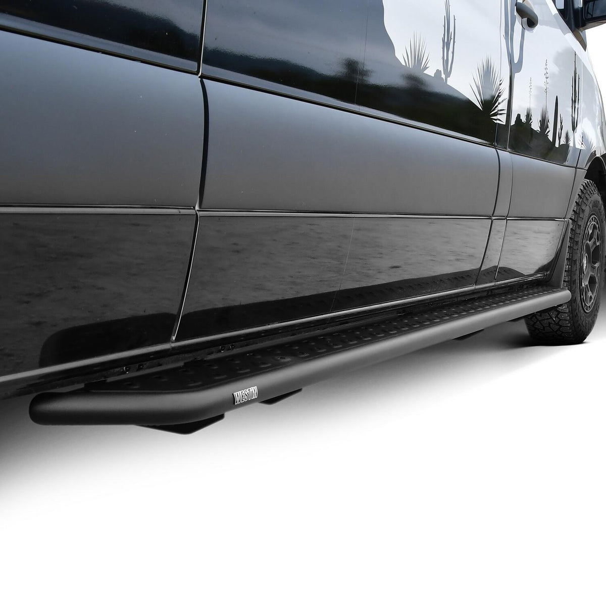 Mercedes-Benz Sprinter 2010-2026, Westin Outlaw Running Boards, 144in Wheelbase, 97in, Textured Black, view 10