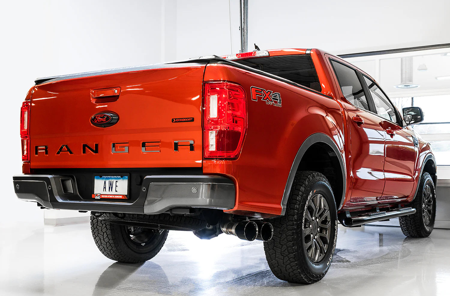 Ford Ranger AWE 0FG Dual Exhaust w/ BashGuard, Diamond Black Tips -  Ranger