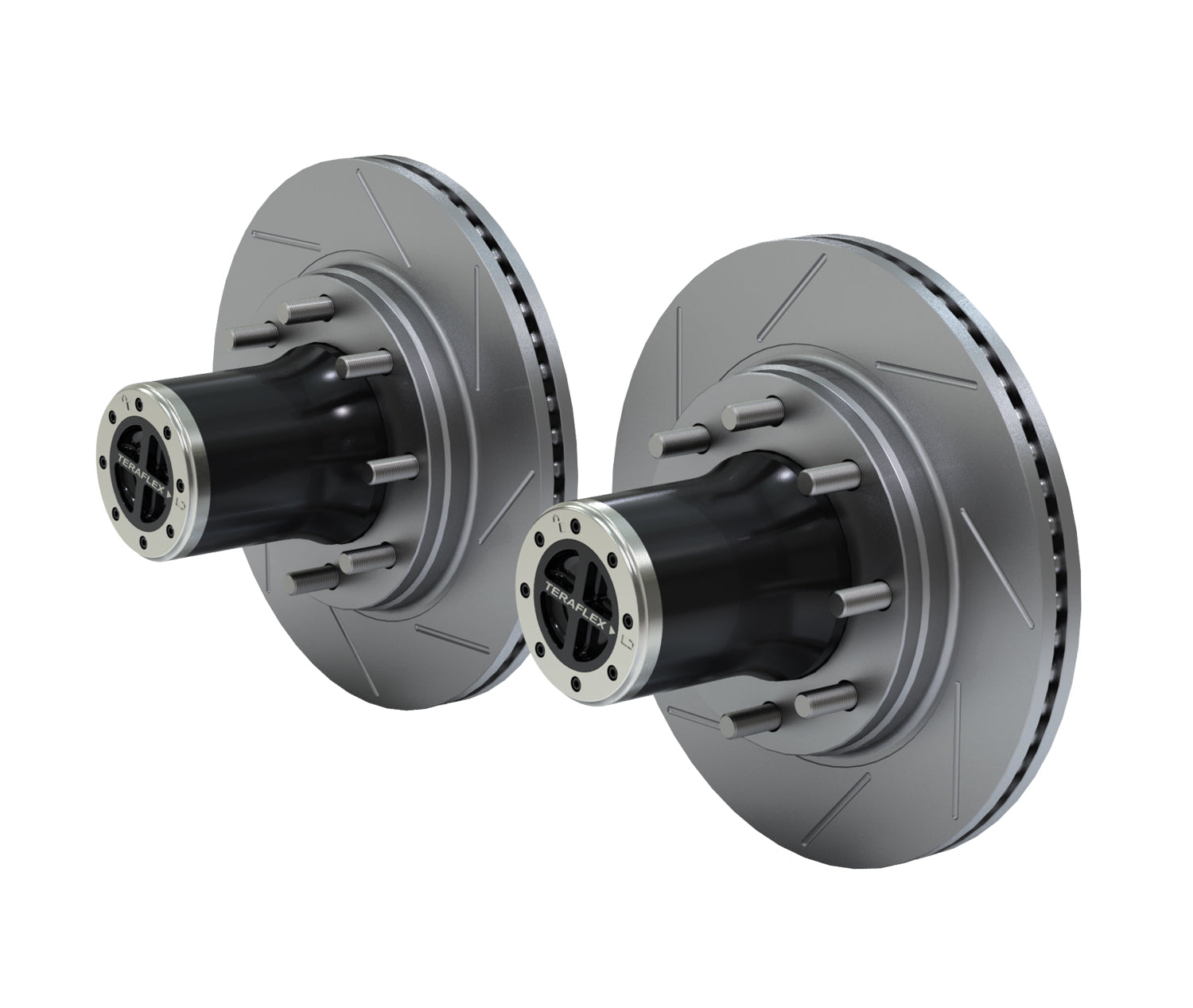 Jeep Wrangler JK 2007-2018, TeraFlex Tera CRD60 Front Axle 8-Lug Locking Hub Conversion Kit with Slotted Big Rotors