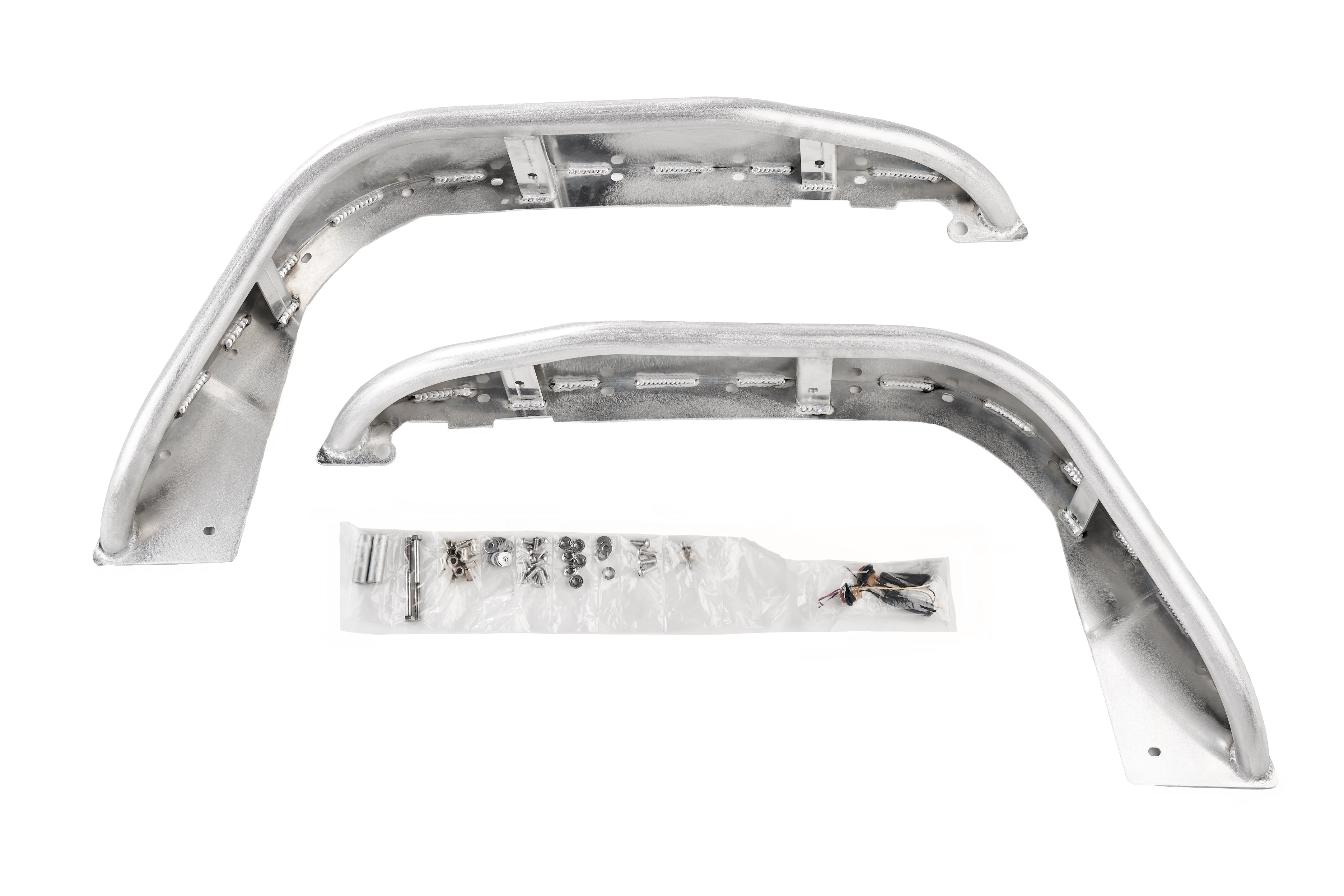 Jeep Gladiator JT 2020-2026, Combat Off Road Full Assault Aluminum Fender Kit, Front, Raw, view 3