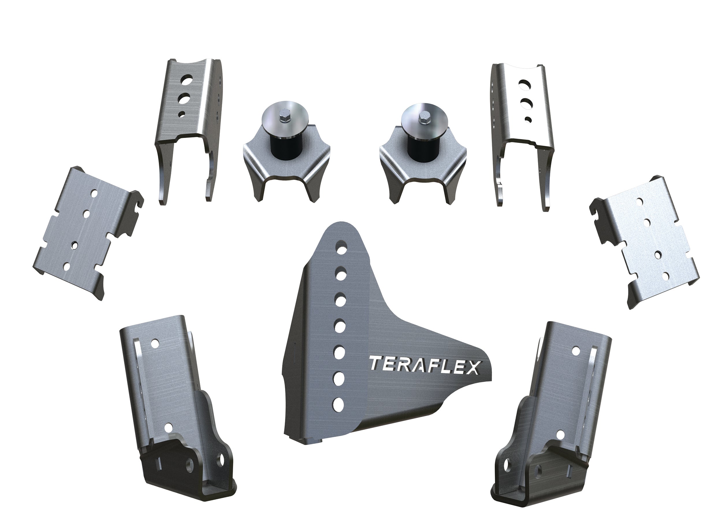 Jeep Wrangler JK 2007-2018, TeraFlex Tera CRD60 Rear Axle Bracket Kit, 3in OD