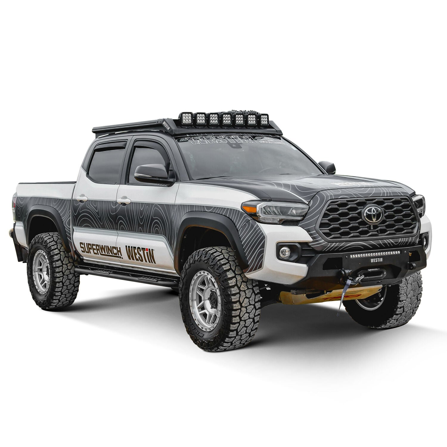Toyota Tacoma Crew Cab 2005-2023, Westin XTS Rock Slider, Textured Black, view 7