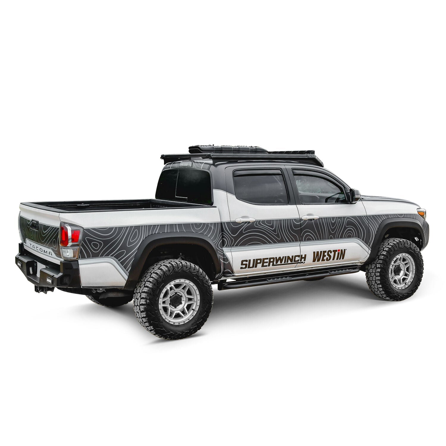 Toyota Tacoma Crew Cab 2005-2023, Westin XTS Rock Slider, Textured Black, view 8