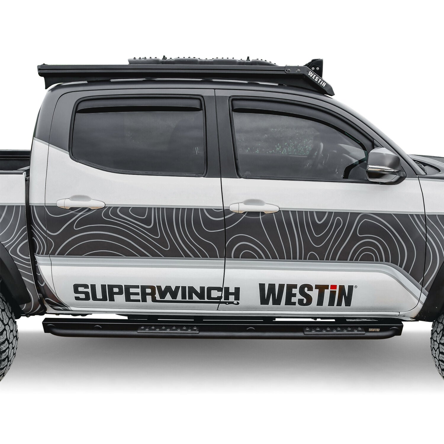 Toyota Tacoma Crew Cab 2005-2023, Westin XTS Rock Slider, Textured Black, view 9