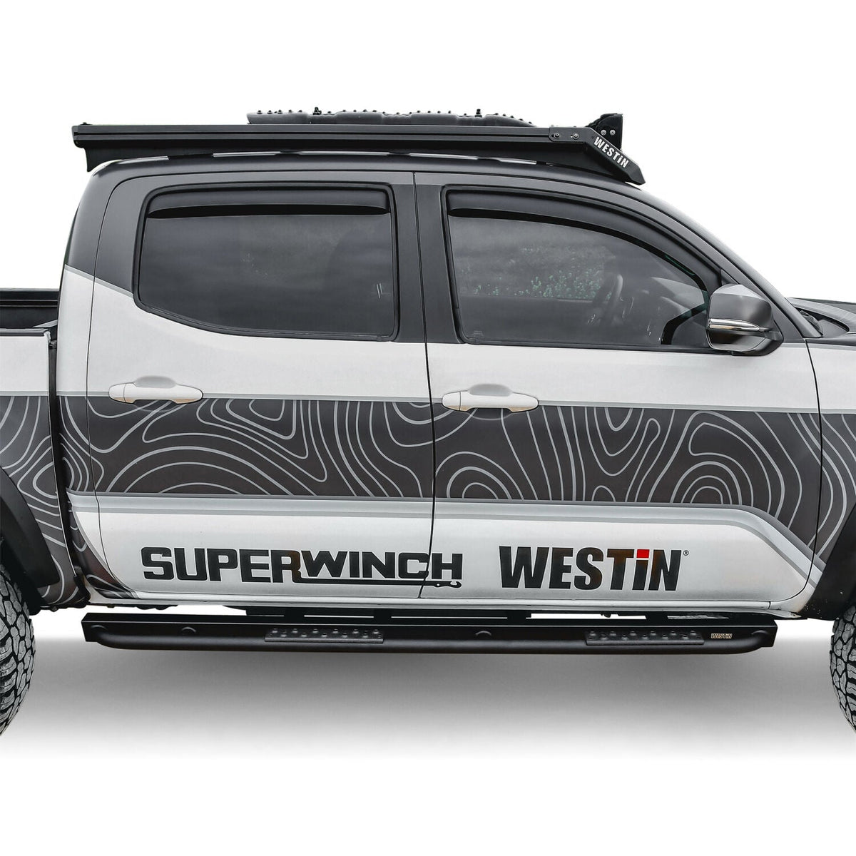 Toyota Tacoma Crew Cab 2005-2023, Westin XTS Rock Slider, Textured Black, view 9