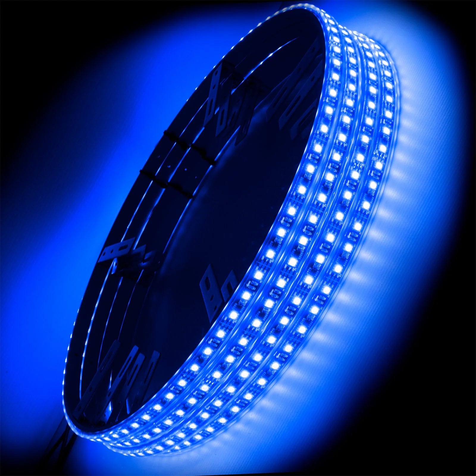 Oracle Double LED Illuminated Wheel Rings, Double Row - Blue