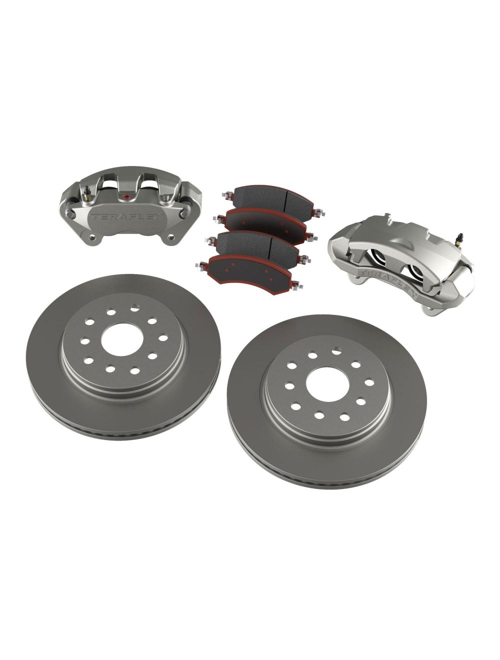 Jeep Wrangler JK 2007-2018, TeraFlex Front Big Brake Kit with Smooth Rotors, 5x5 and 5x5.5