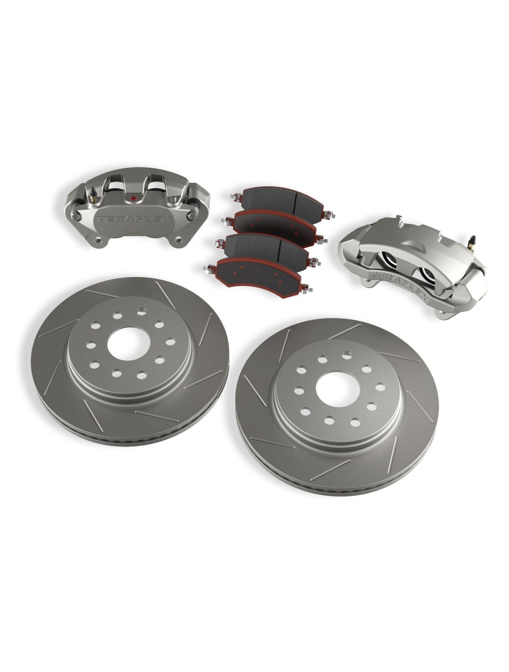 Jeep Wrangler JK 2007-2018, TeraFlex Front Big Brake Kit, Slotted Rotors, 5x5 and 5x5.5