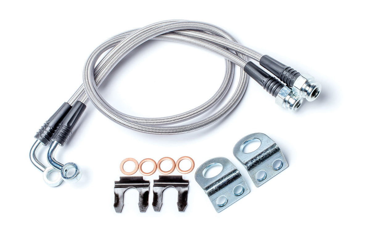 Jeep Wrangler JK 2007-2018, TeraFlex 30in Stainless Steel Braided Brake Line Kit, Rear