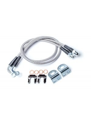 Jeep Wrangler TJ 1997-2006 & JK 2007-2018, TeraFlex 26in Stainless Steel Braided Brake Line Kit, Front
