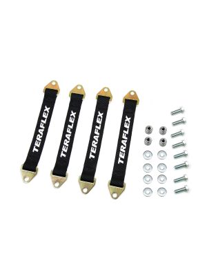 Jeep Wrangler JK 2007-2018, TeraFlex Suspension Limit Strap Kit, Front 15.125in and Rear 13.5in, 3-4in Lift