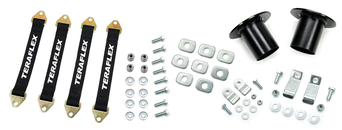 Jeep Wrangler JK 2007-2018, TeraFlex Prerunner Suspension Limit Strap and Coil Spring Retainer Kit, 3-4in Lift