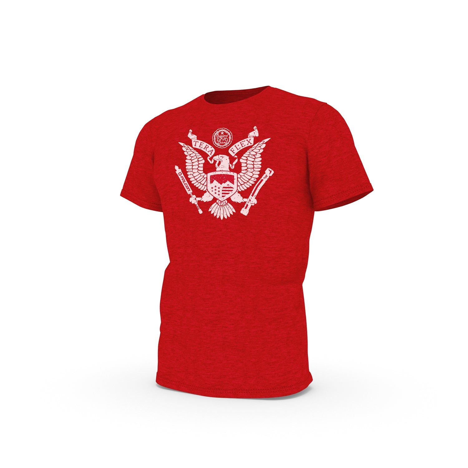 TeraFlex Men's Great Seal of TeraFlex T-Shirt, Distressed Americanized Graphic, Red, view 3