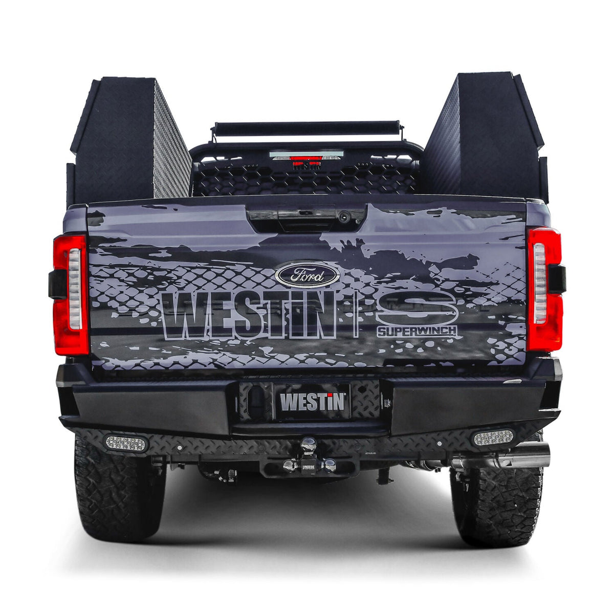 Ford F-250/F-350/F-450/F-550/F-600 Super Duty 2023-2026, Westin HDX Bandit Rear Bumper, Black Powder Coated, view 2