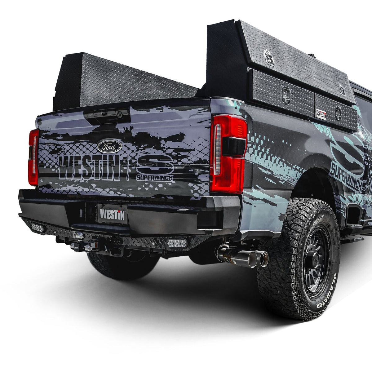 Ford F-250/F-350/F-450/F-550/F-600 Super Duty 2023-2026, Westin HDX Bandit Rear Bumper, Black Powder Coated, view 3
