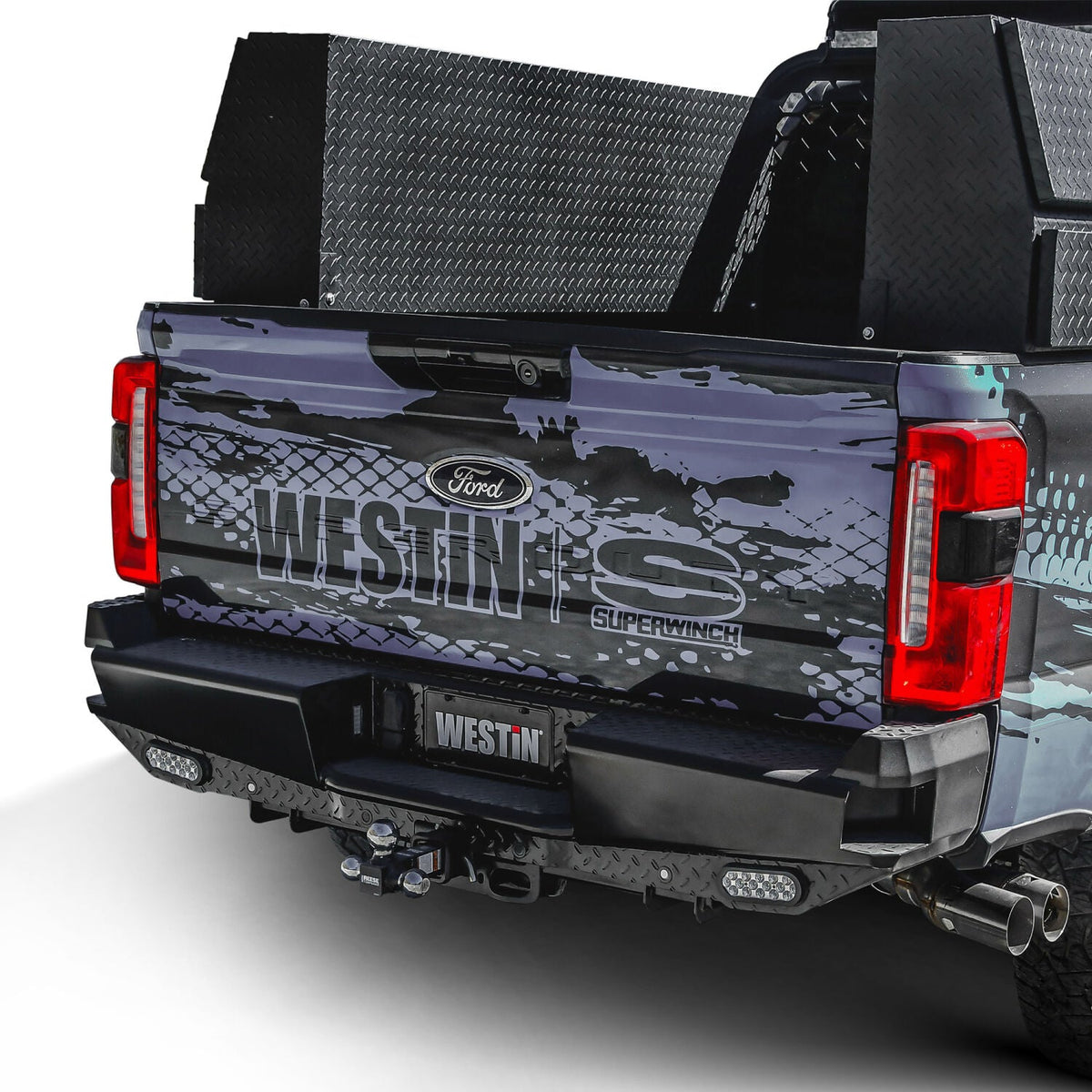 Ford F-250/F-350/F-450/F-550/F-600 Super Duty 2023-2026, Westin HDX Bandit Rear Bumper, Black Powder Coated, view 4