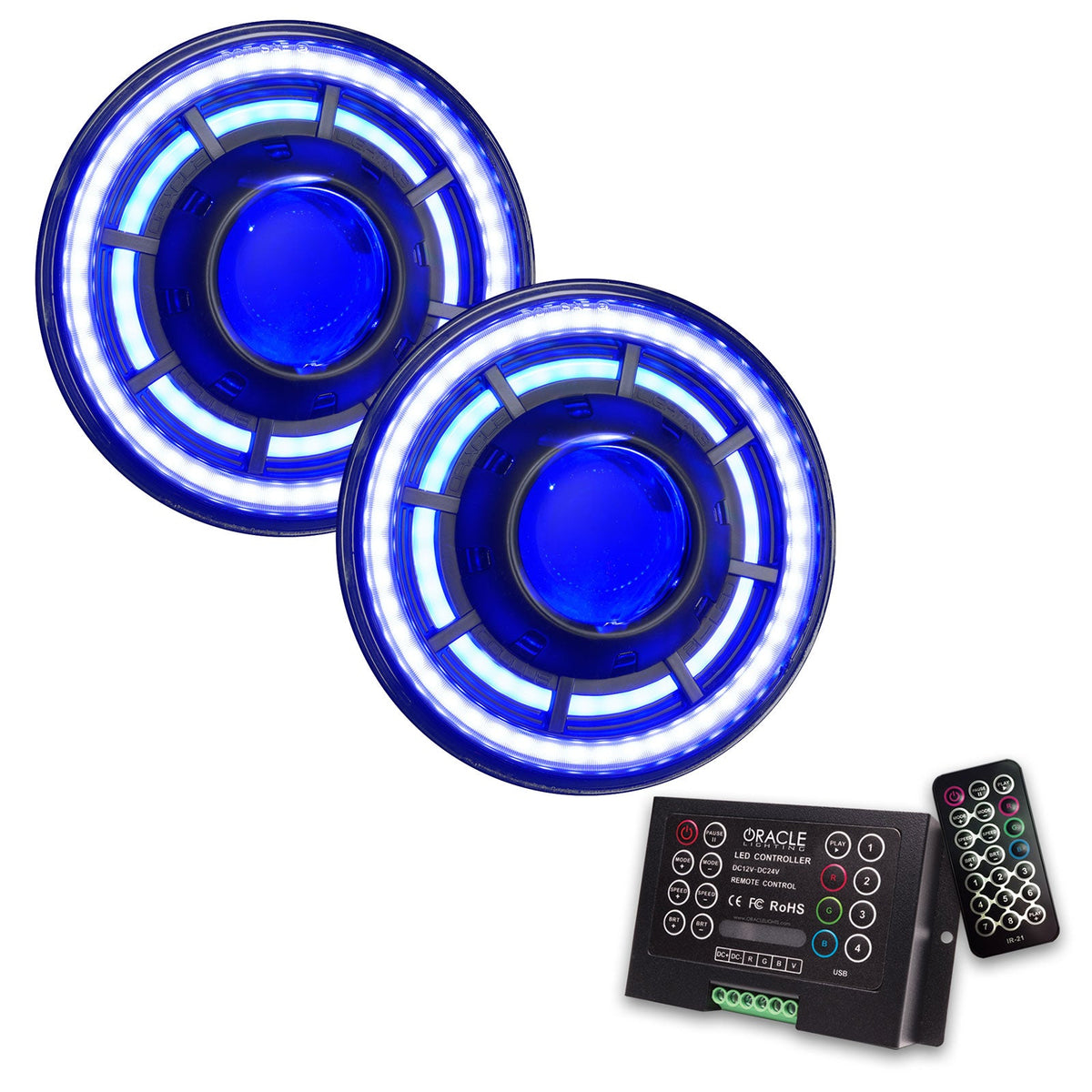 Jeep Wrangler JK 2007-2018, ORACLE Lighting Oculus 7in ColorSHIFT Bi-LED Projector Headlights, view 13