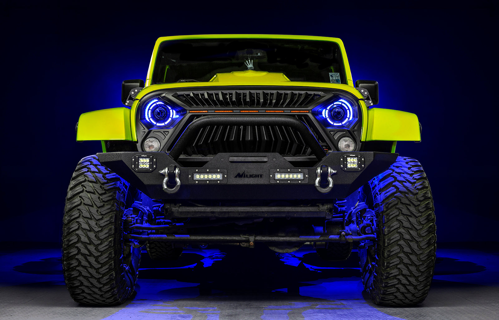 Jeep Wrangler JK 2007-2018, ORACLE Lighting Oculus 7in ColorSHIFT Bi-LED Projector Headlights, view 3