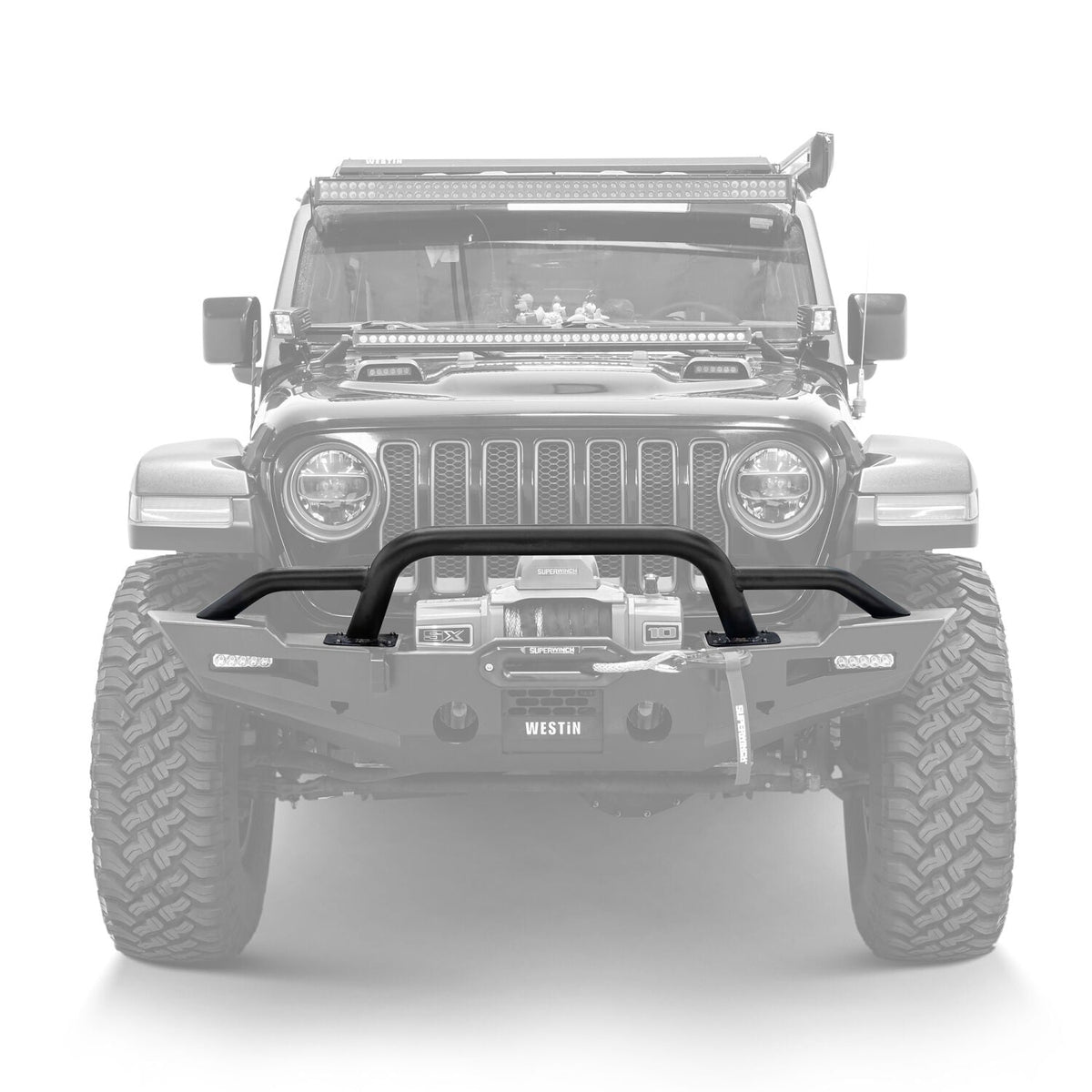 Jeep Wrangler JL 2018-2026 & Gladiator JT 2020-2026, Westin XTS Round Bull Bar, Textured Black, view 7