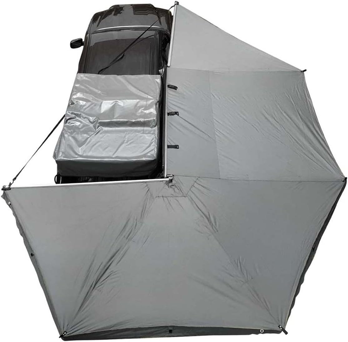 Overland Vehicle Systems Nomadic 270-Degree Awning, Dark Gray W/Black Transit Cover, Passenger Side
