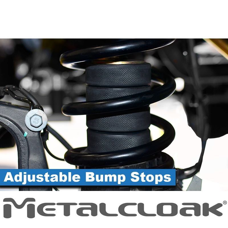 Jeep Wrangler TJ/LJ/JK/JL & Gladiator JT 1997-2026, MetalCloak Adjustable Bump Stop System, 1-4in, view 3