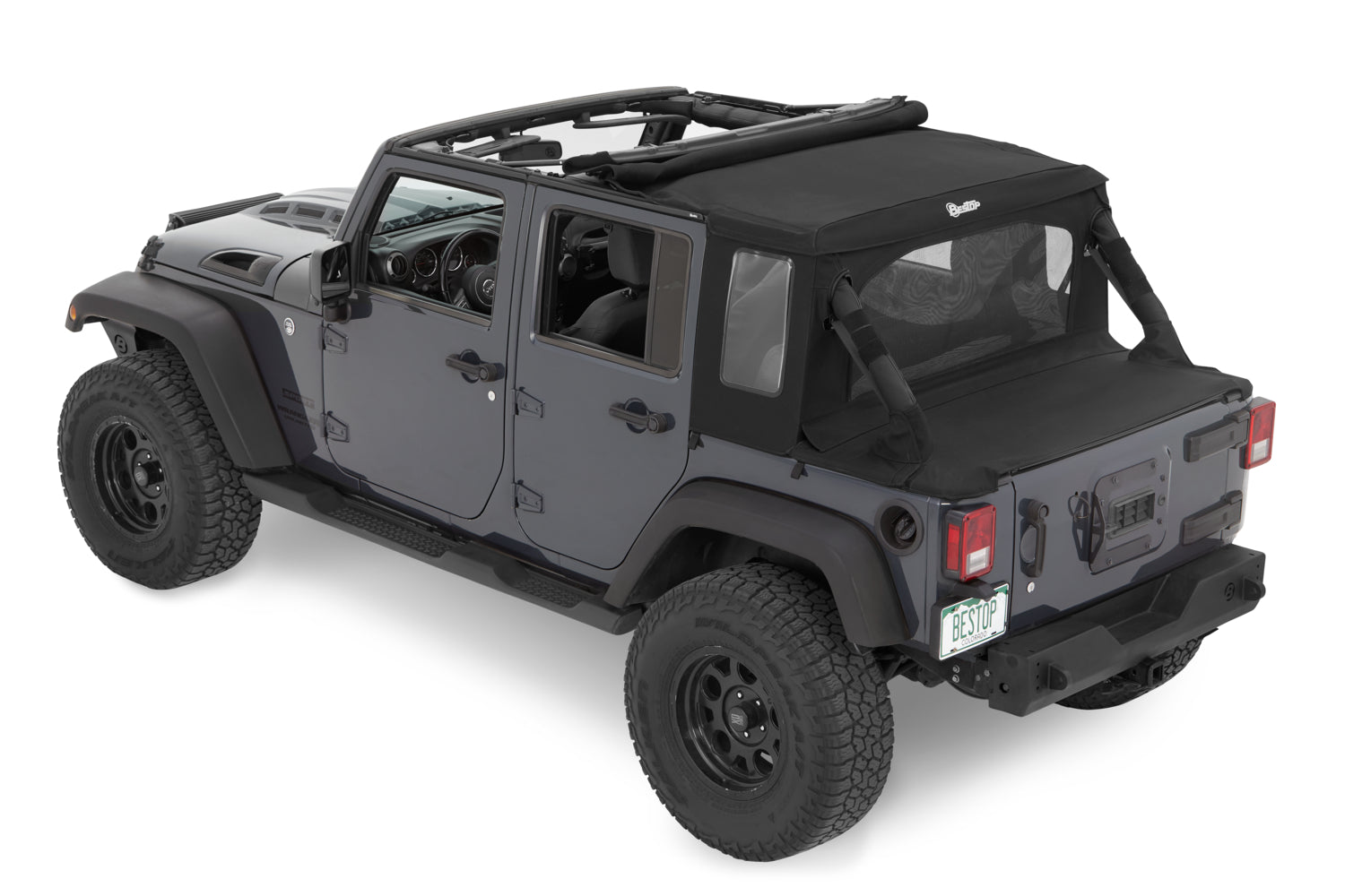 Bestop Halftop Soft Top Conversion Kit, Black Twill JK 4dr