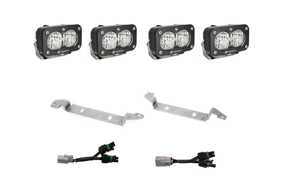 2024-25 Toyota Tacoma Baja Designs S2 Sport OEM Fog Light Replacement Kit, Clear - Wide Cornering