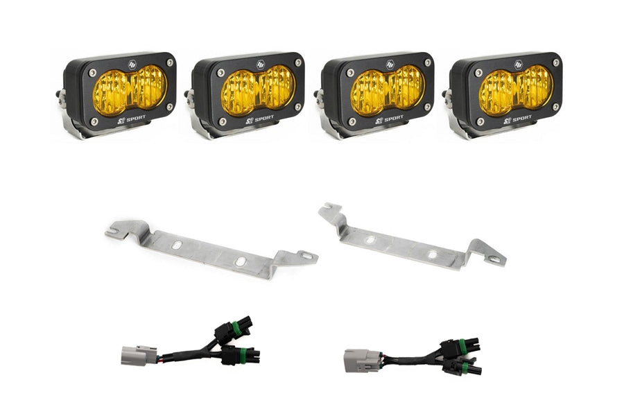 2024-25 Toyota Tacoma Baja Designs S2 Sport OEM Fog Light Replacement Kit, Amber - Wide Cornering