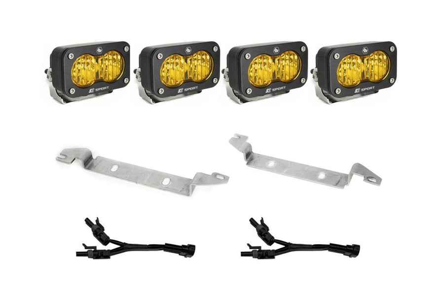 2024+ Toyota Tacoma Baja Designs S2 Sport Dual Fog Pocket Light Kit, Wide Cornering/Amber