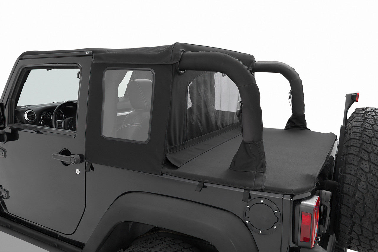 Jeep Wrangler JK 2-Door Bestop Halftop Soft Top, Black Twill